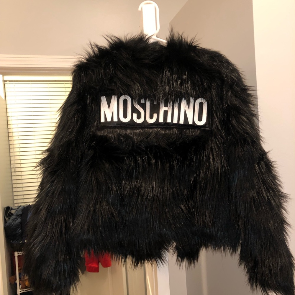Moschino x H&M collab fur jacket
